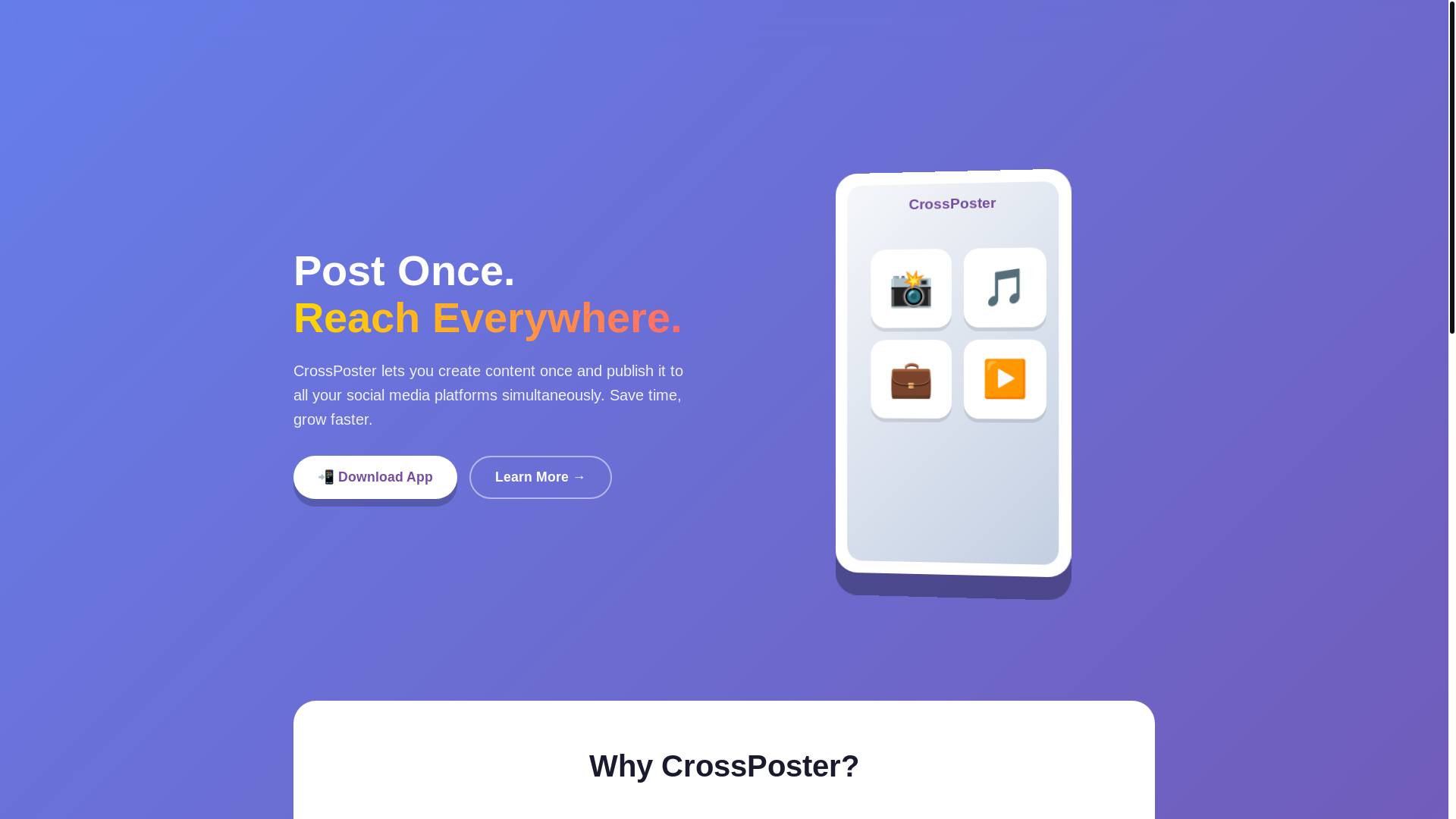 website screenshot of https://crossposter.tech/
