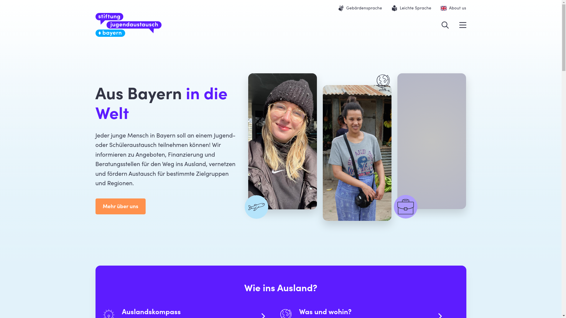 website screenshot of https://jugendaustausch-bayern.pages.dev/