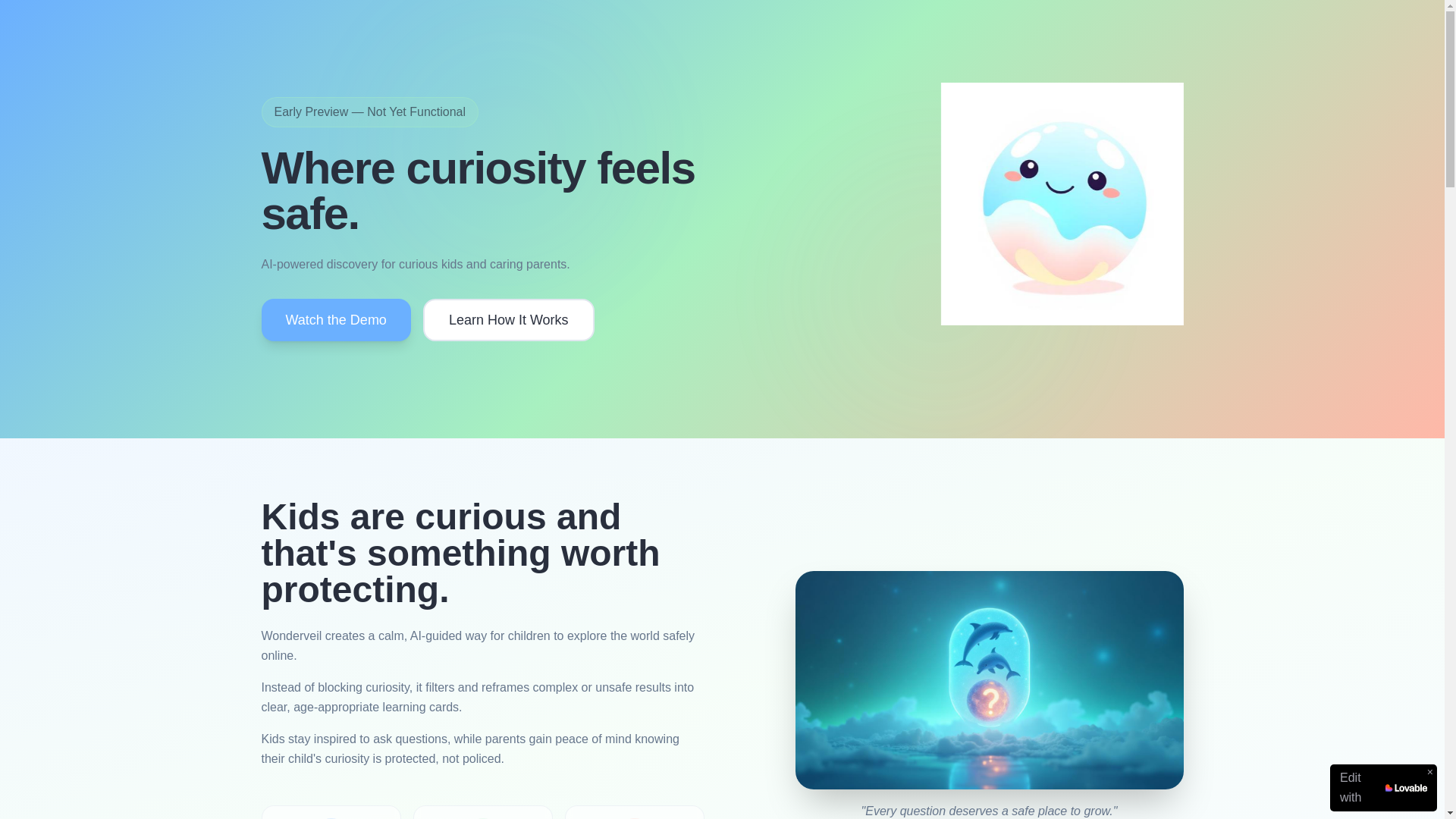 website screenshot of https://wonderveil.ai/