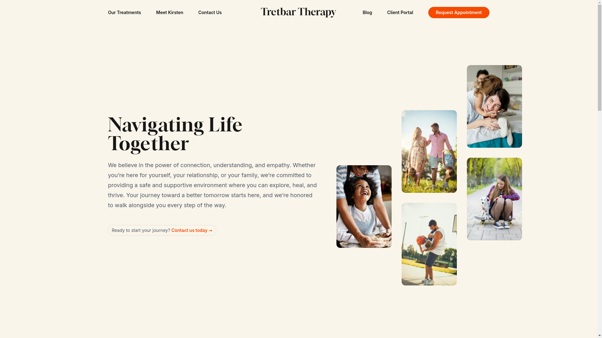 website screenshot of https://tretbartherapy.pages.dev/