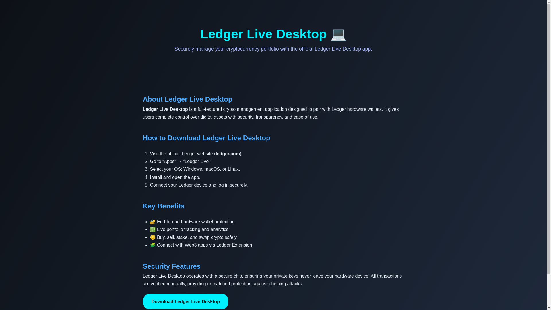 website screenshot of https://download-ledger-desktop-secure.pages.dev/