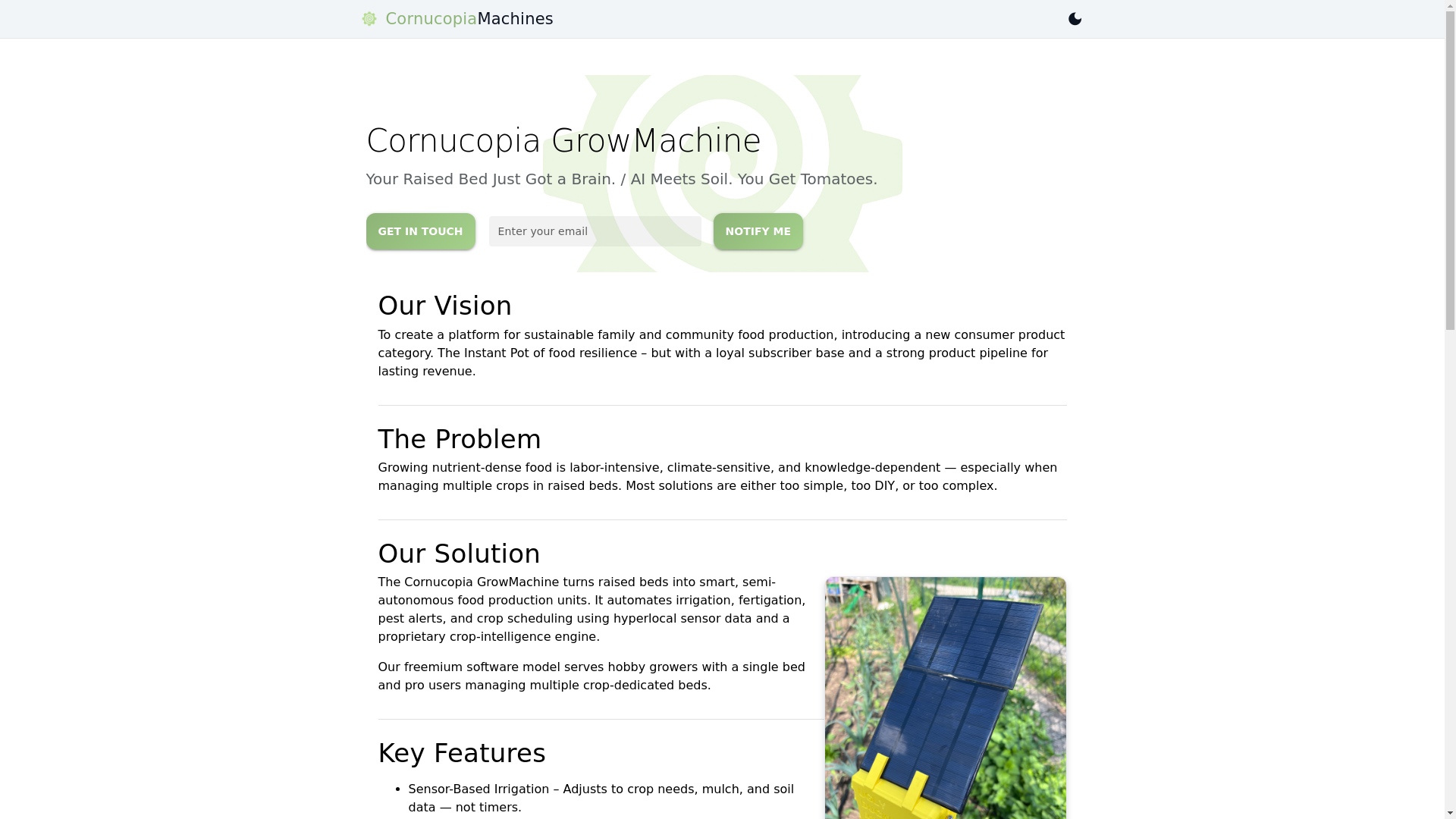 website screenshot of https://cornucopia-machines.eu/