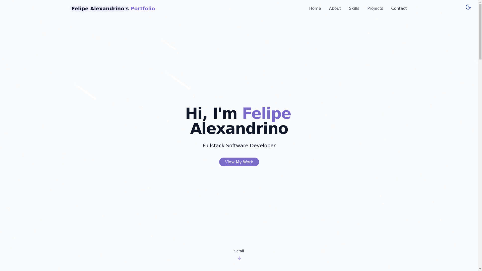 website screenshot of https://felipealexandrino.com/