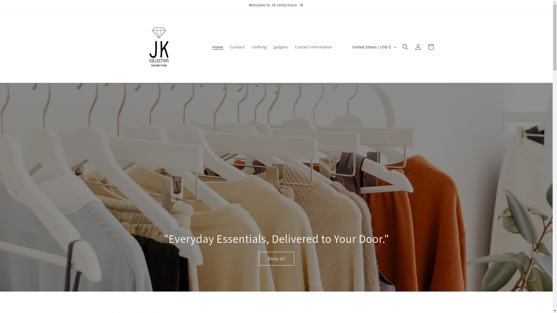 website screenshot of https://jkcollection.site/