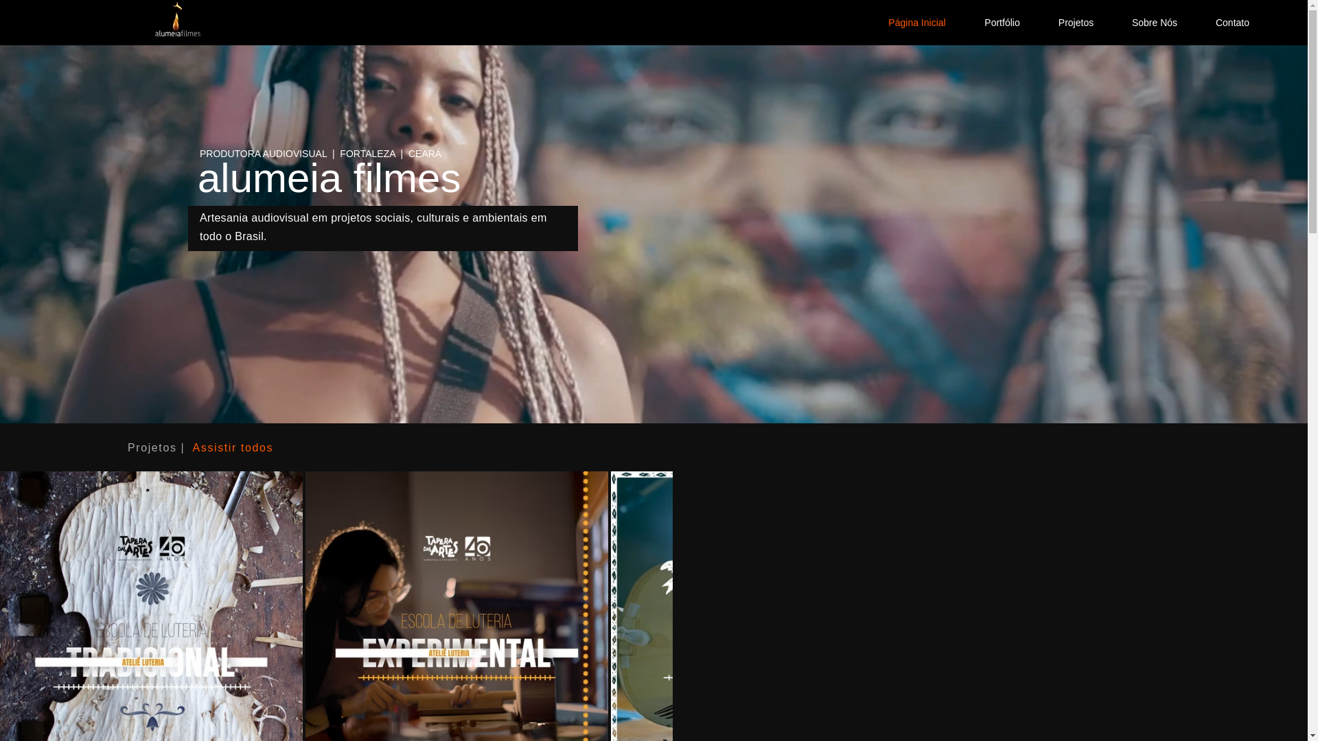 website screenshot of https://alumeiafilmes.com.br/