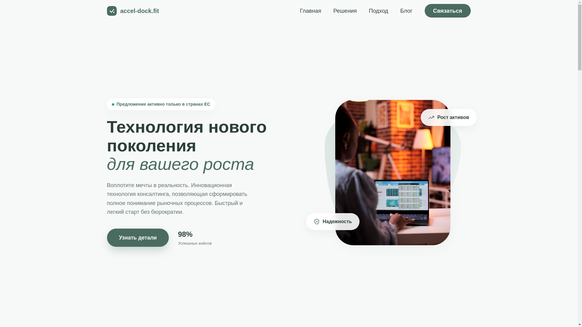 website screenshot of https://accel-dock.fit/
