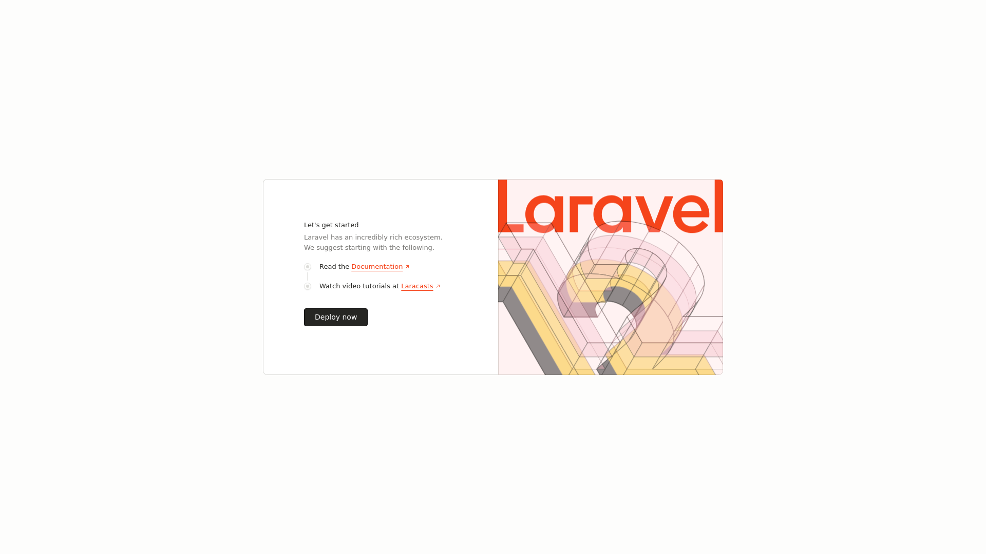 website screenshot of https://laravel-demo-tzxok.sevalla.app