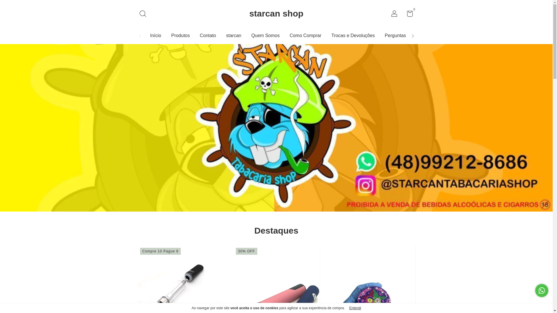 website screenshot of https://starcanshop.com.br/