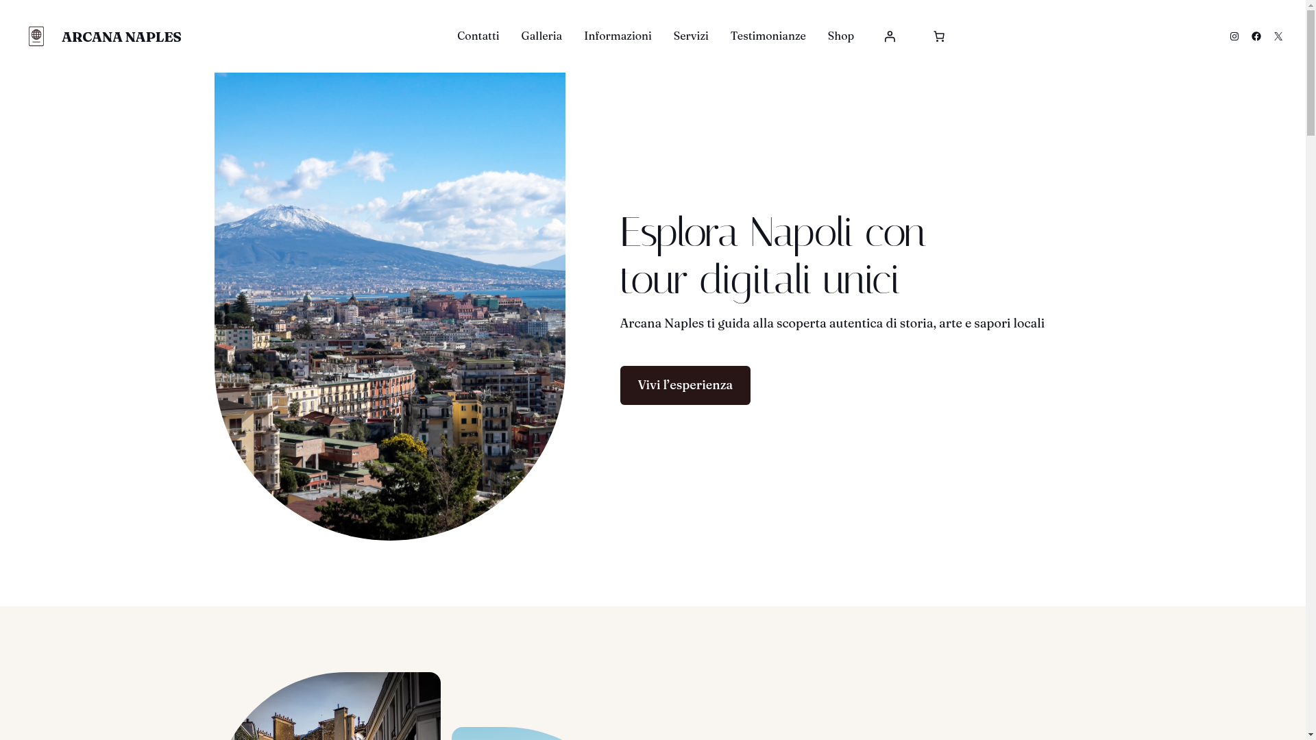 website screenshot of https://arcananaples.it/