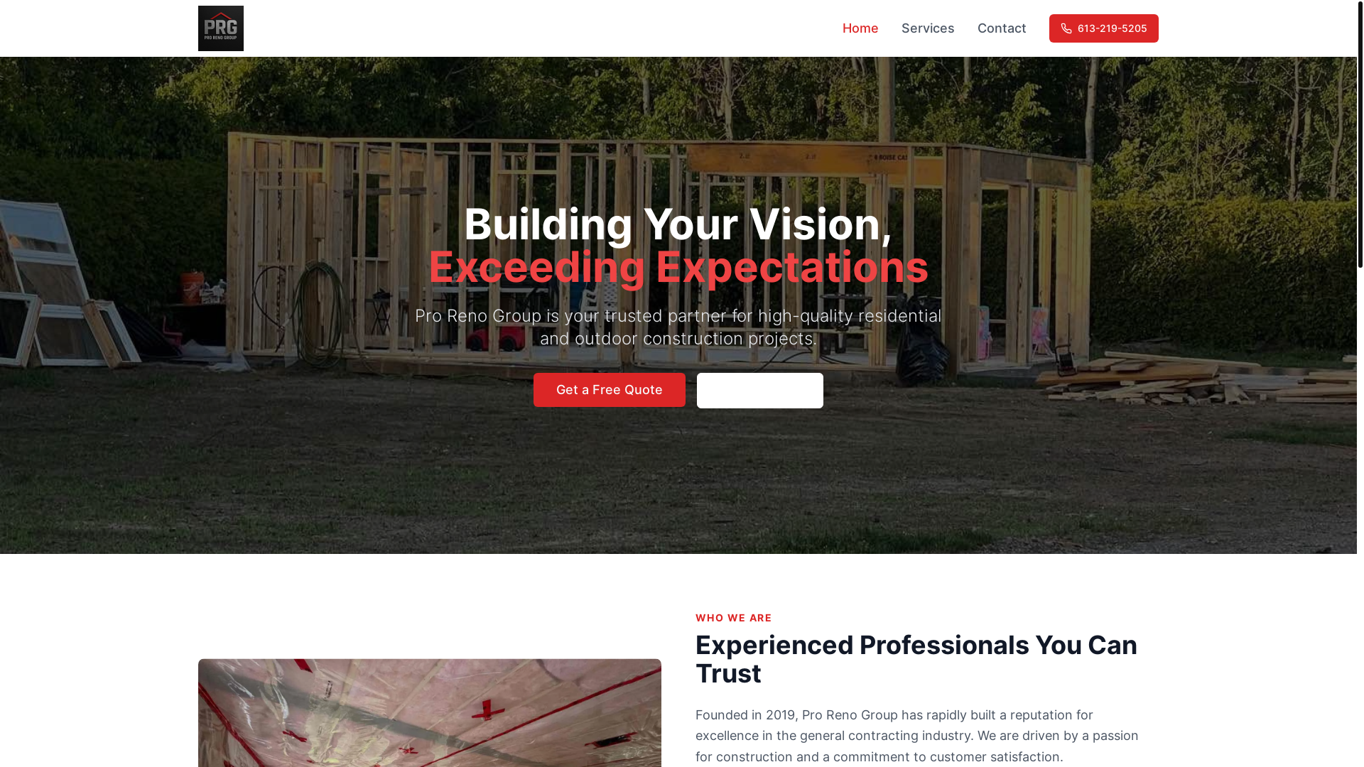 website screenshot of https://prorenogroup.net/