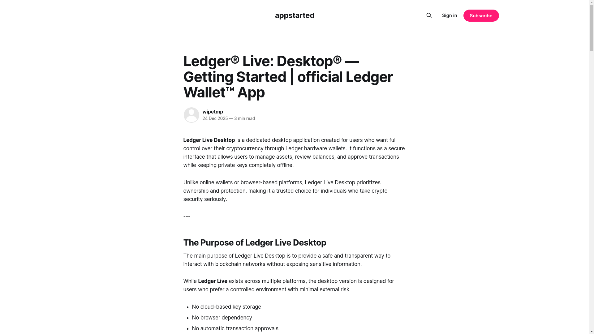 website screenshot of https://appstarted.ghost.io/en-desktop/