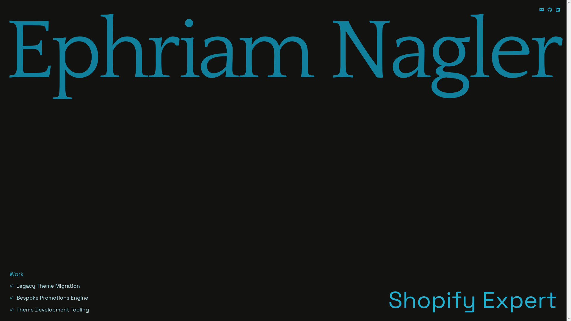 website screenshot of https://ephriam-shopify-portfolio.pages.dev/