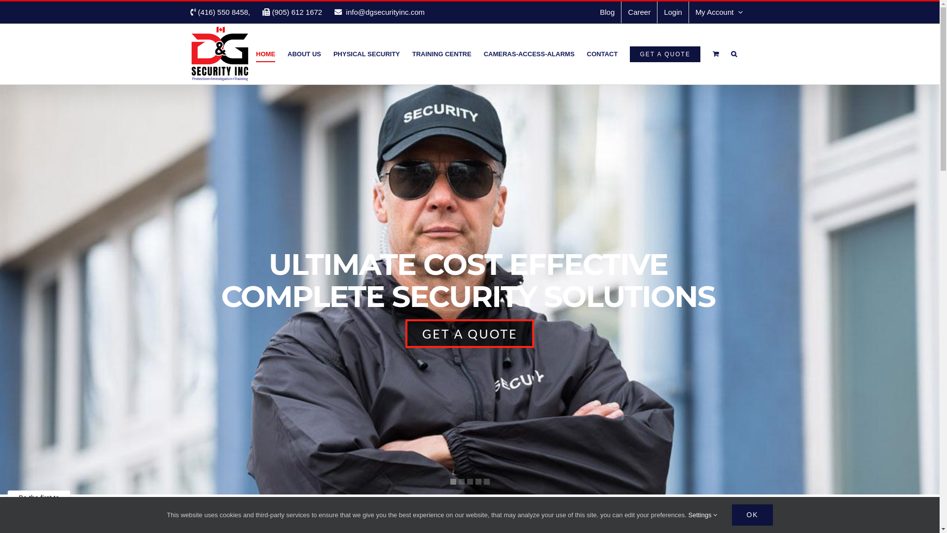 website screenshot of https://dgsecurityinc.com