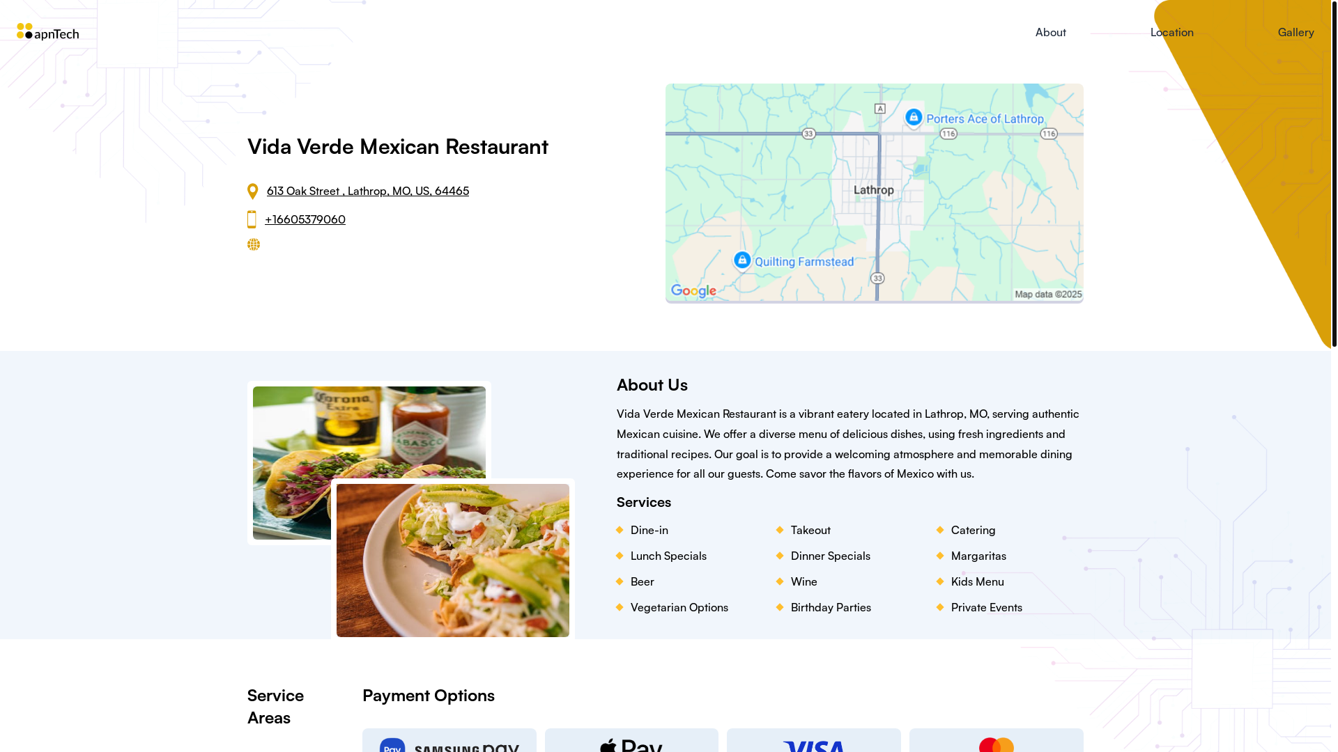 website screenshot of https://vidaverdemexicanrestaurant.online/