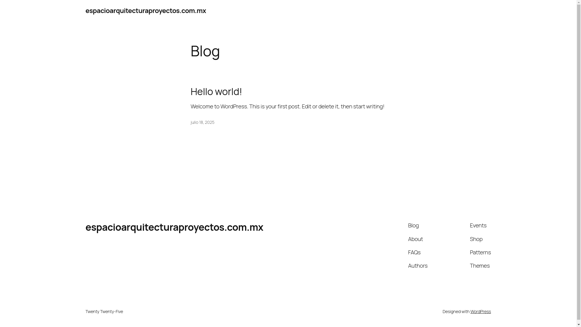 website screenshot of https://espacioarquitecturaproyectos.com.mx/