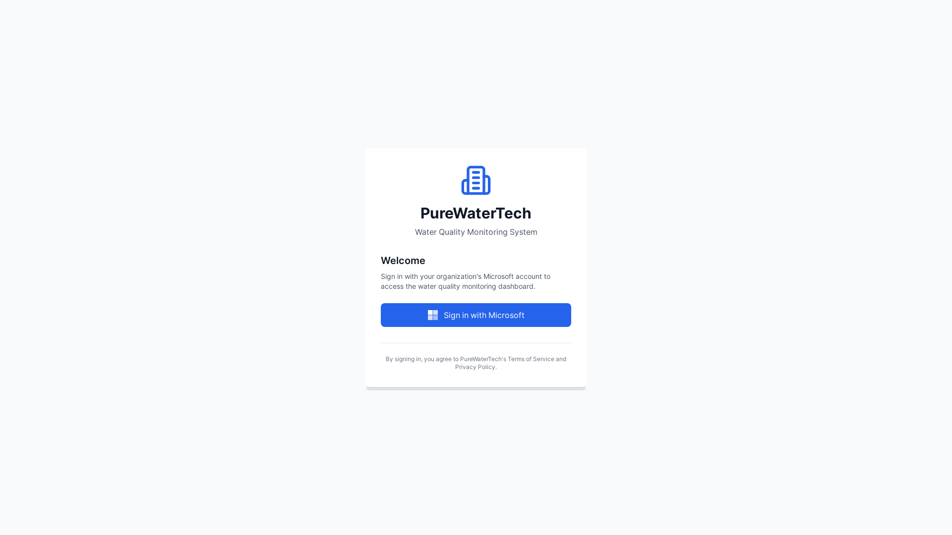 website screenshot of https://purewatertech-monitoring.pages.dev/