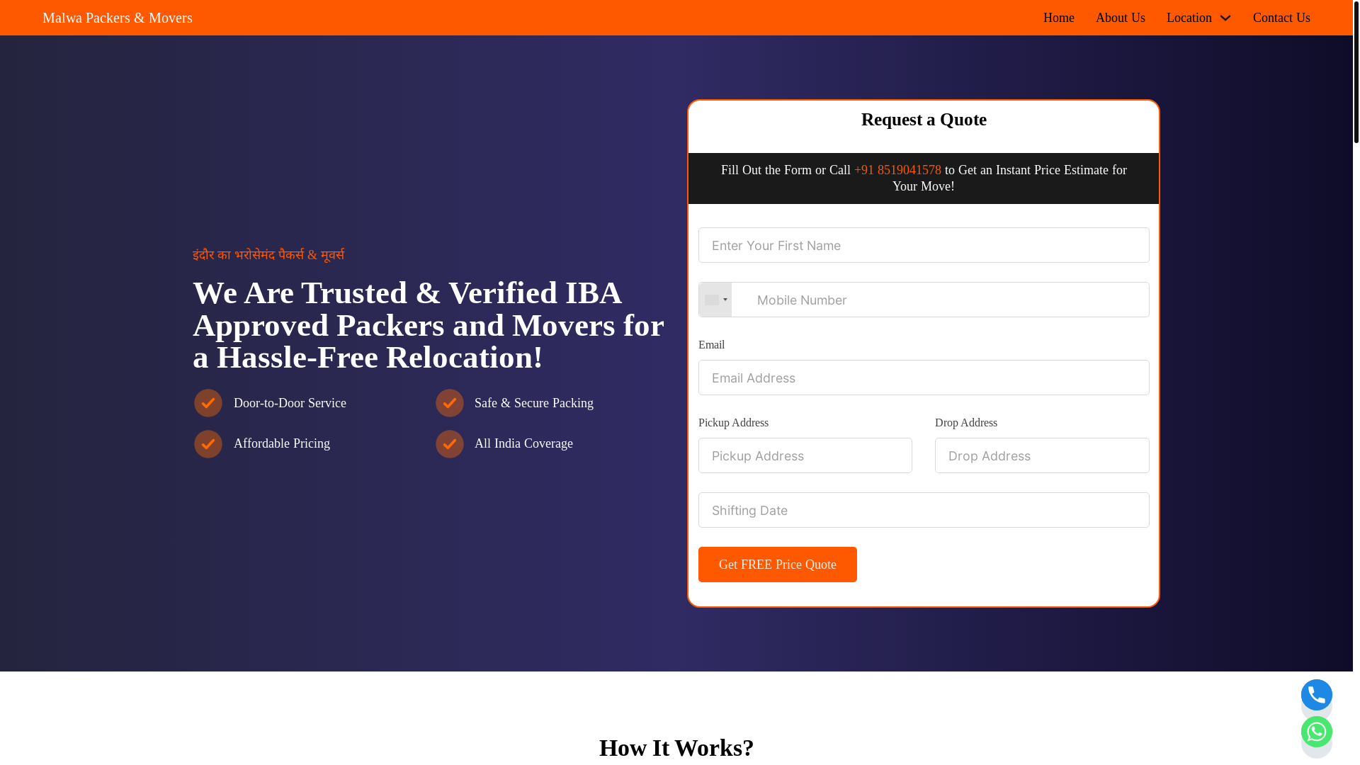 website screenshot of https://malwapackersmovers.site/