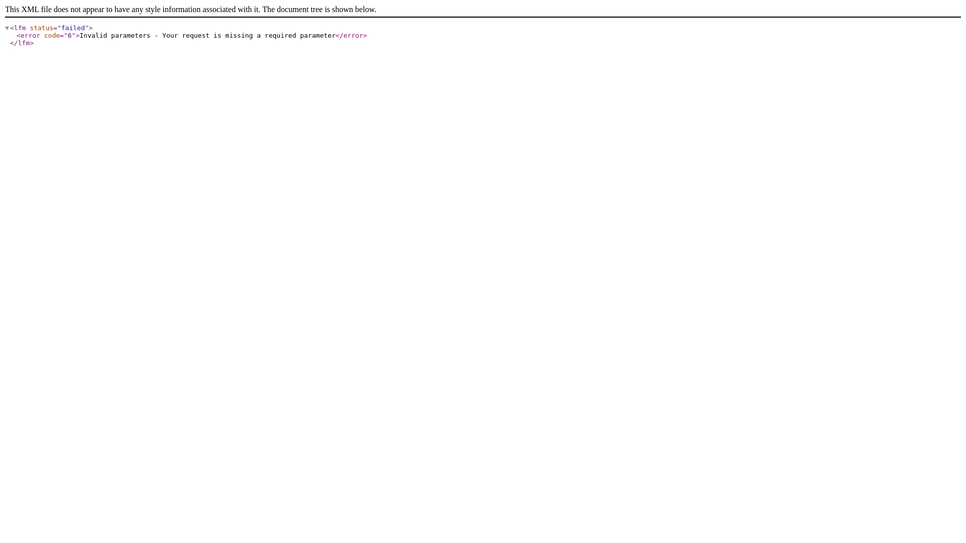 website screenshot of https://ws.audioscrobbler.com/2.0/