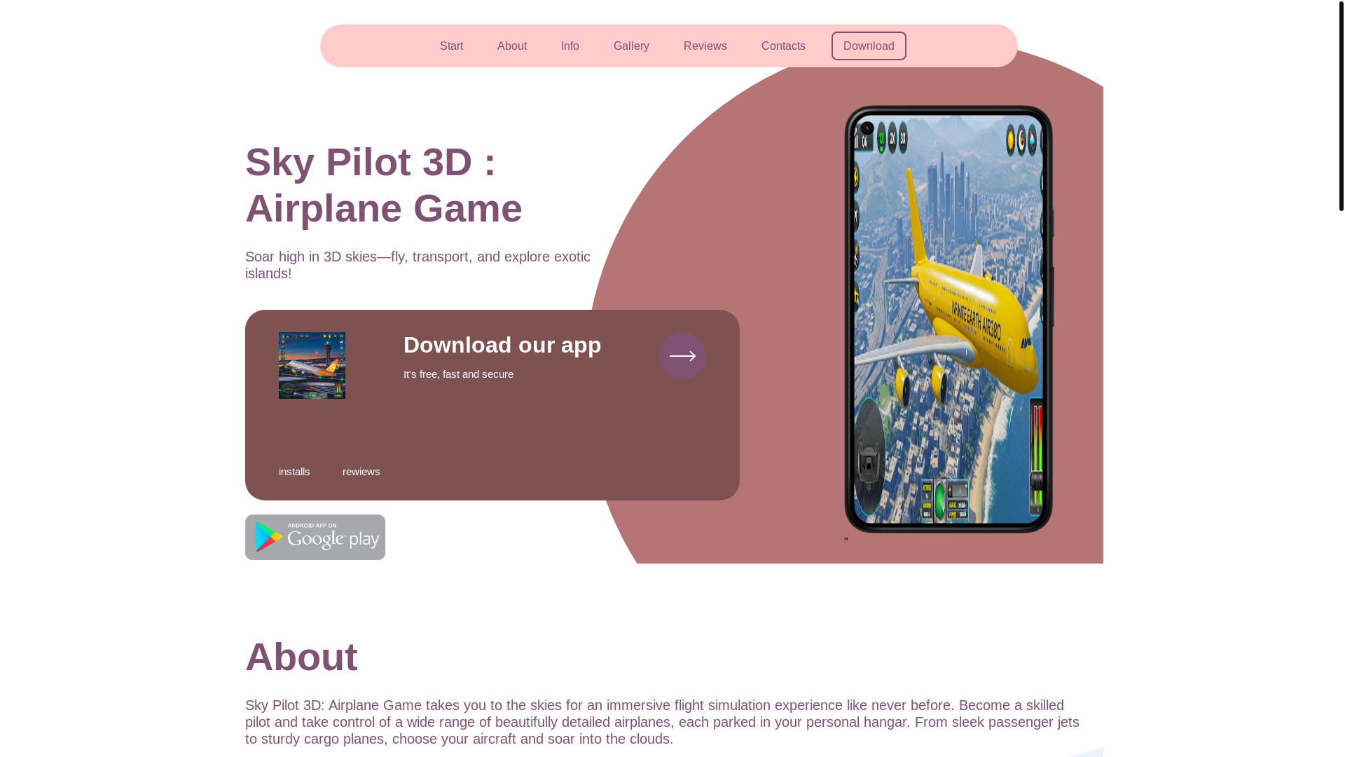 website screenshot of https://aviatorgameplay.store/