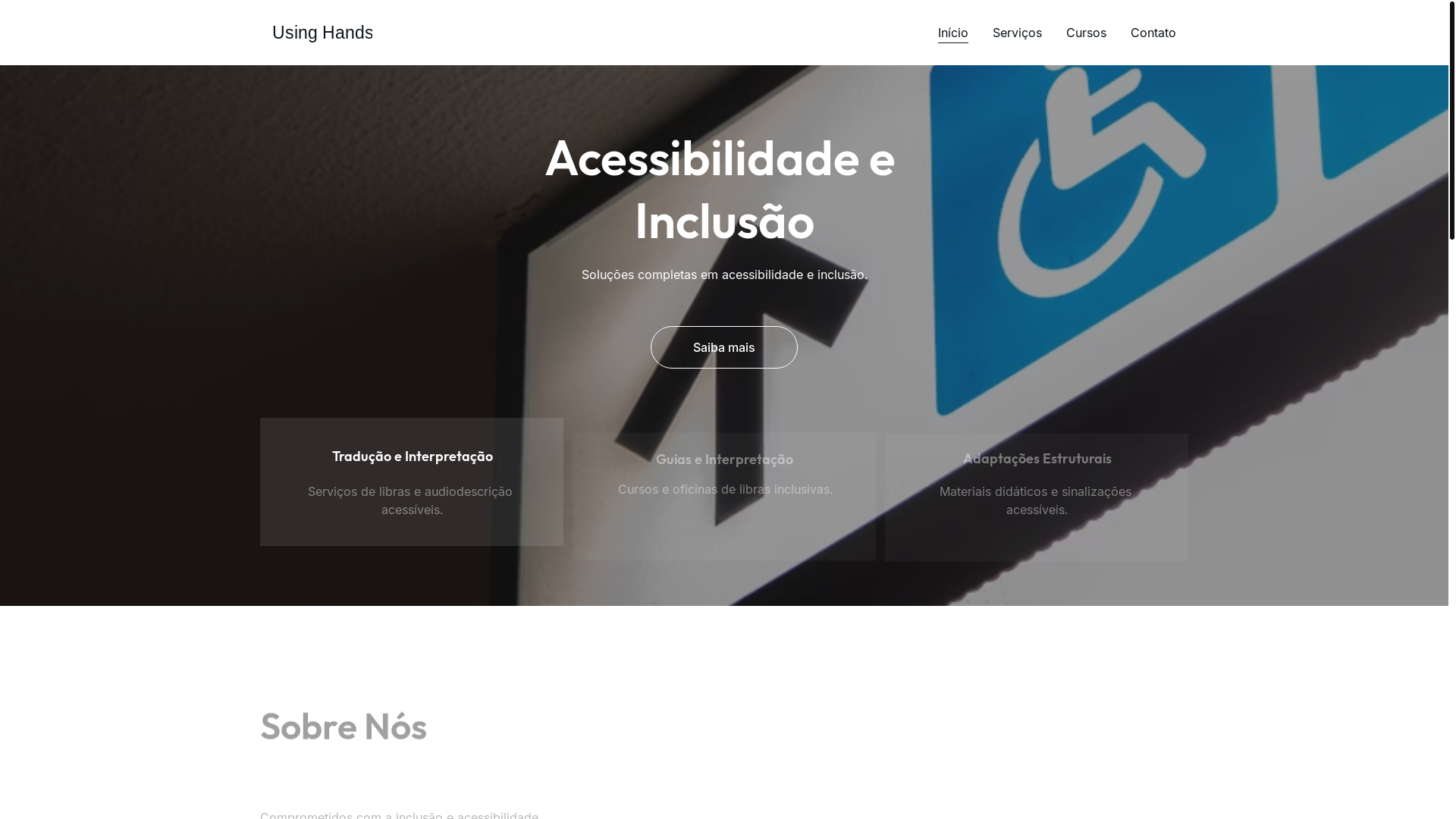 website screenshot of https://usinghands.com.br/