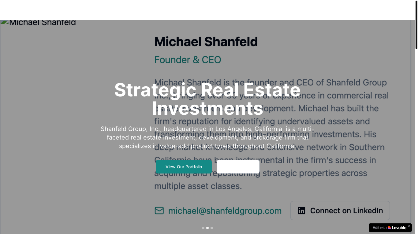 website screenshot of https://shanfeldgroupinc.com/