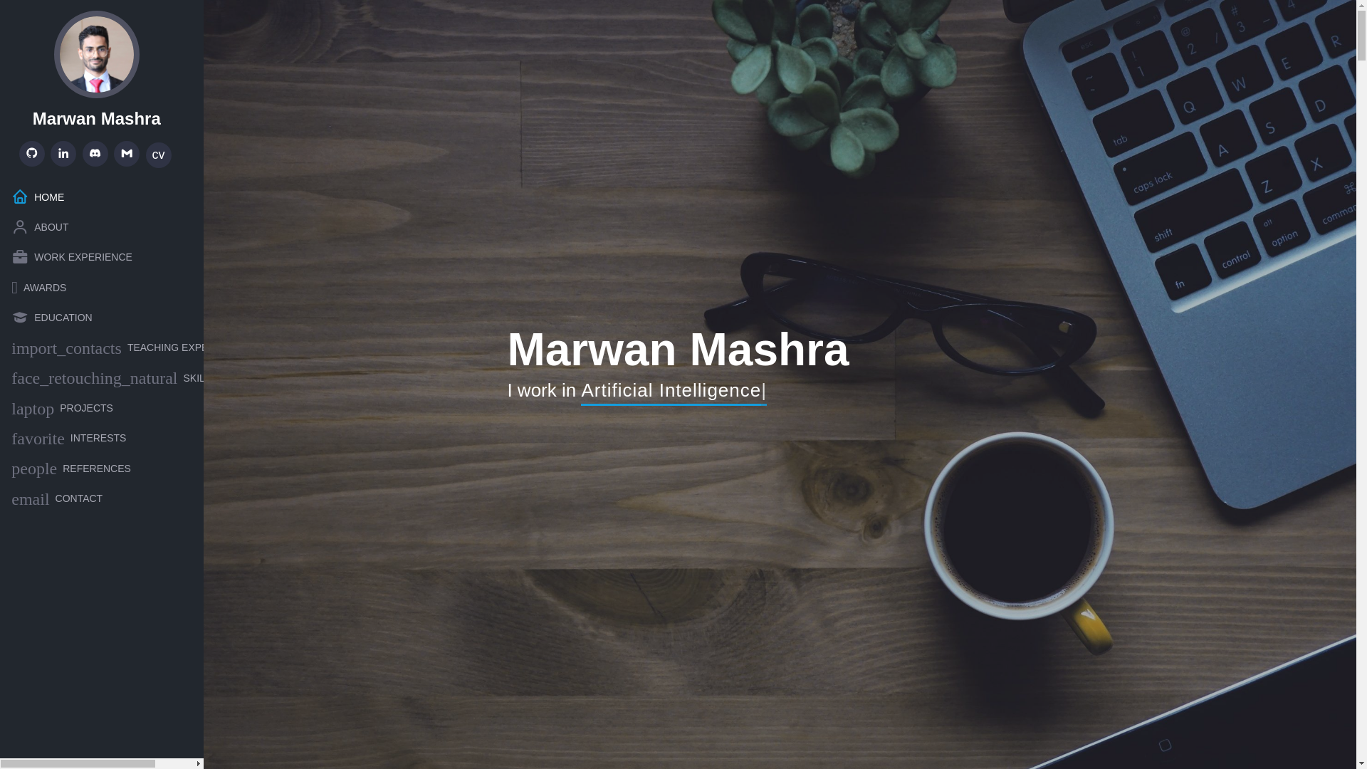 website screenshot of https://mashra.dev/
