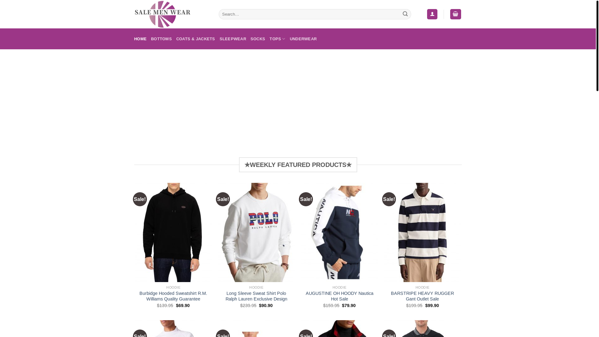 website screenshot of http://salemenwear.com/