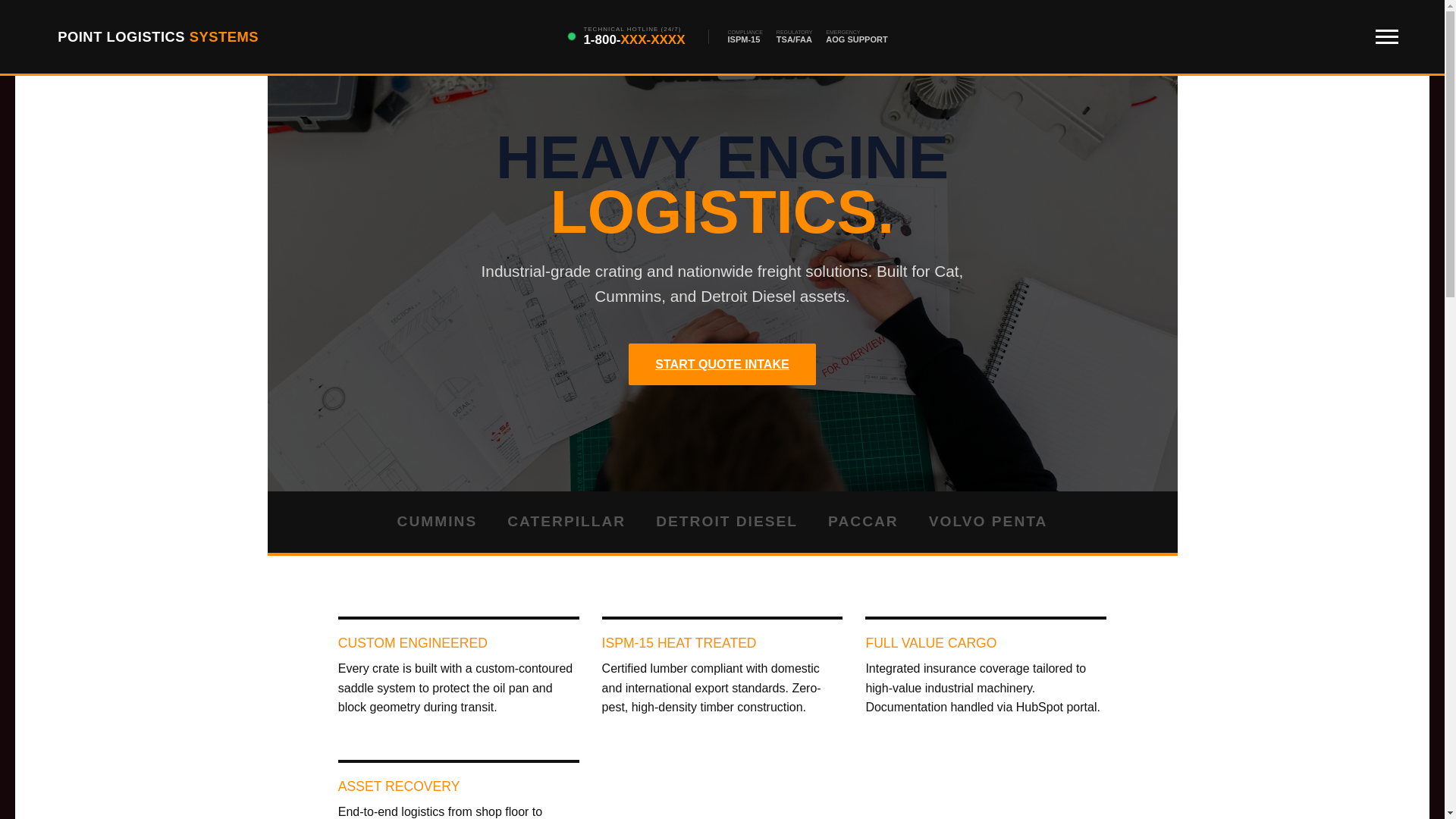 website screenshot of https://pointlogisticssystems.com/