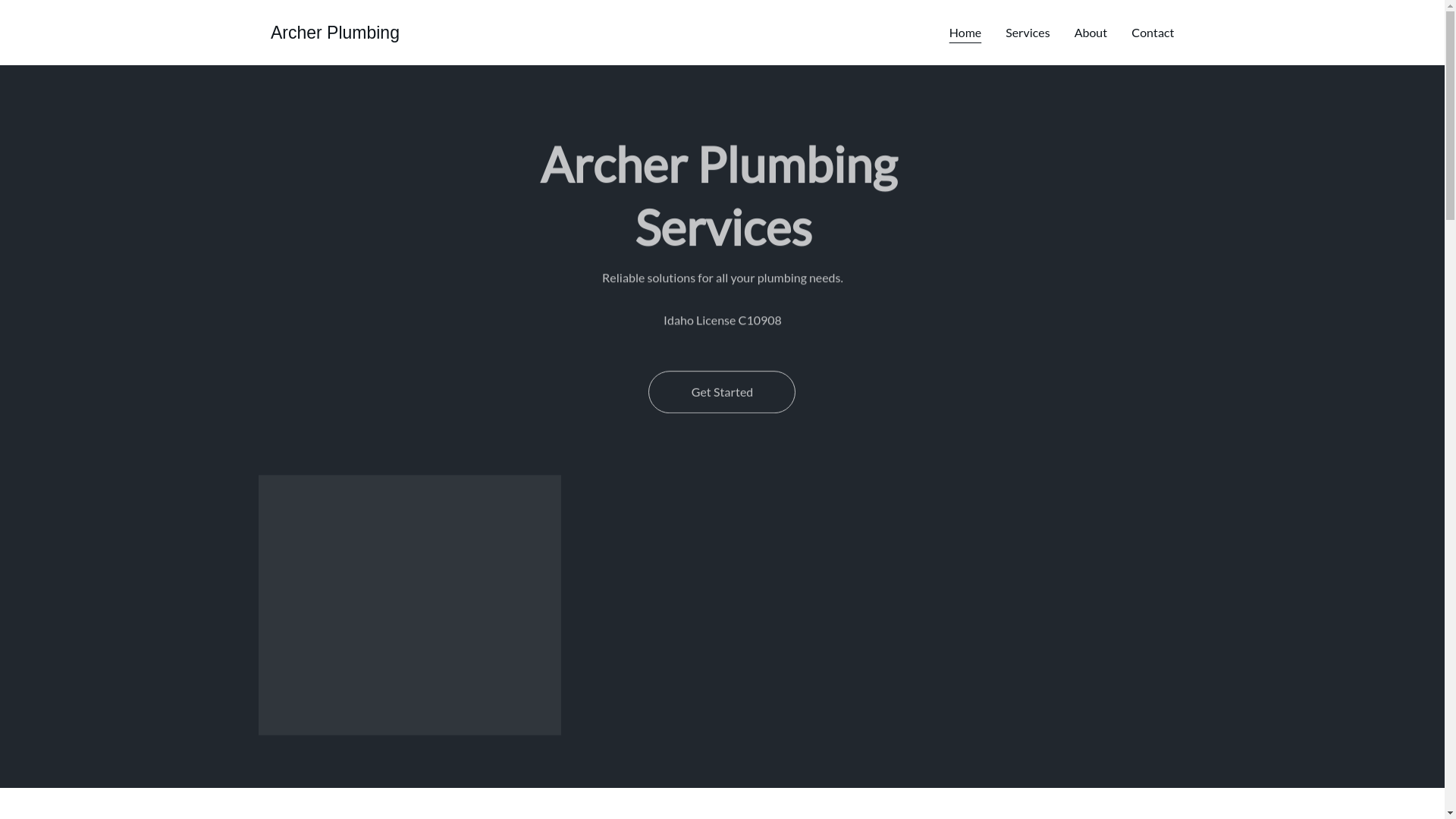 website screenshot of https://archer.plumbing/