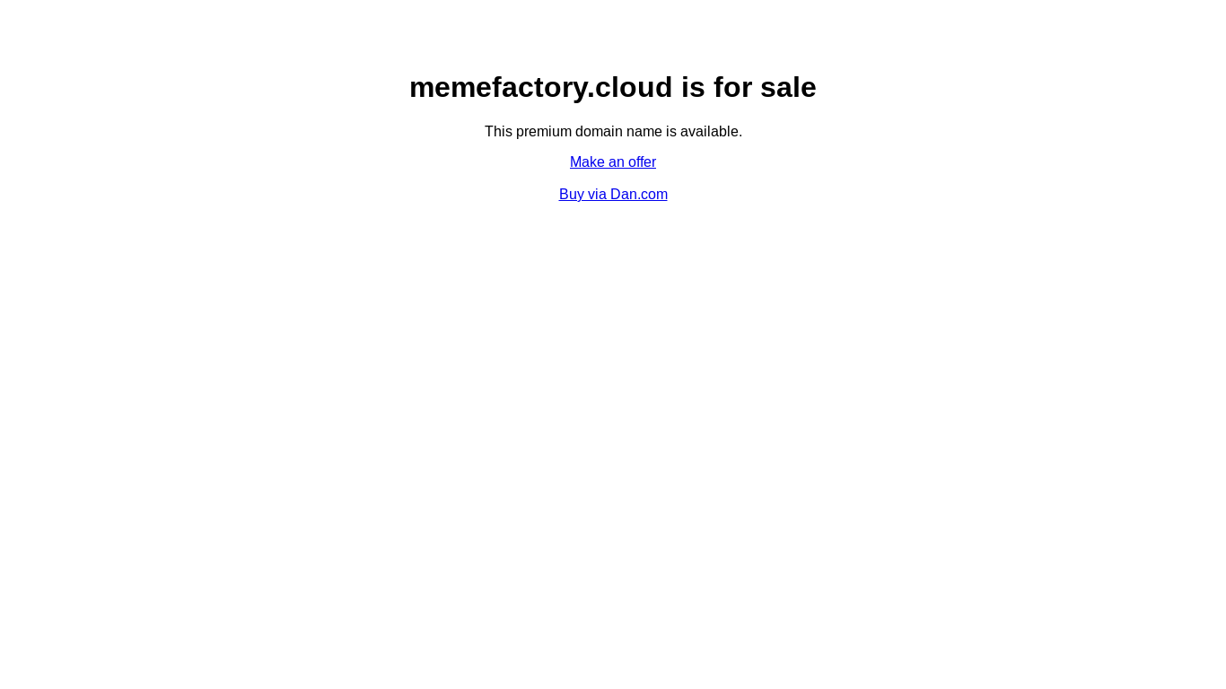 website screenshot of https://memefactory.cloud/