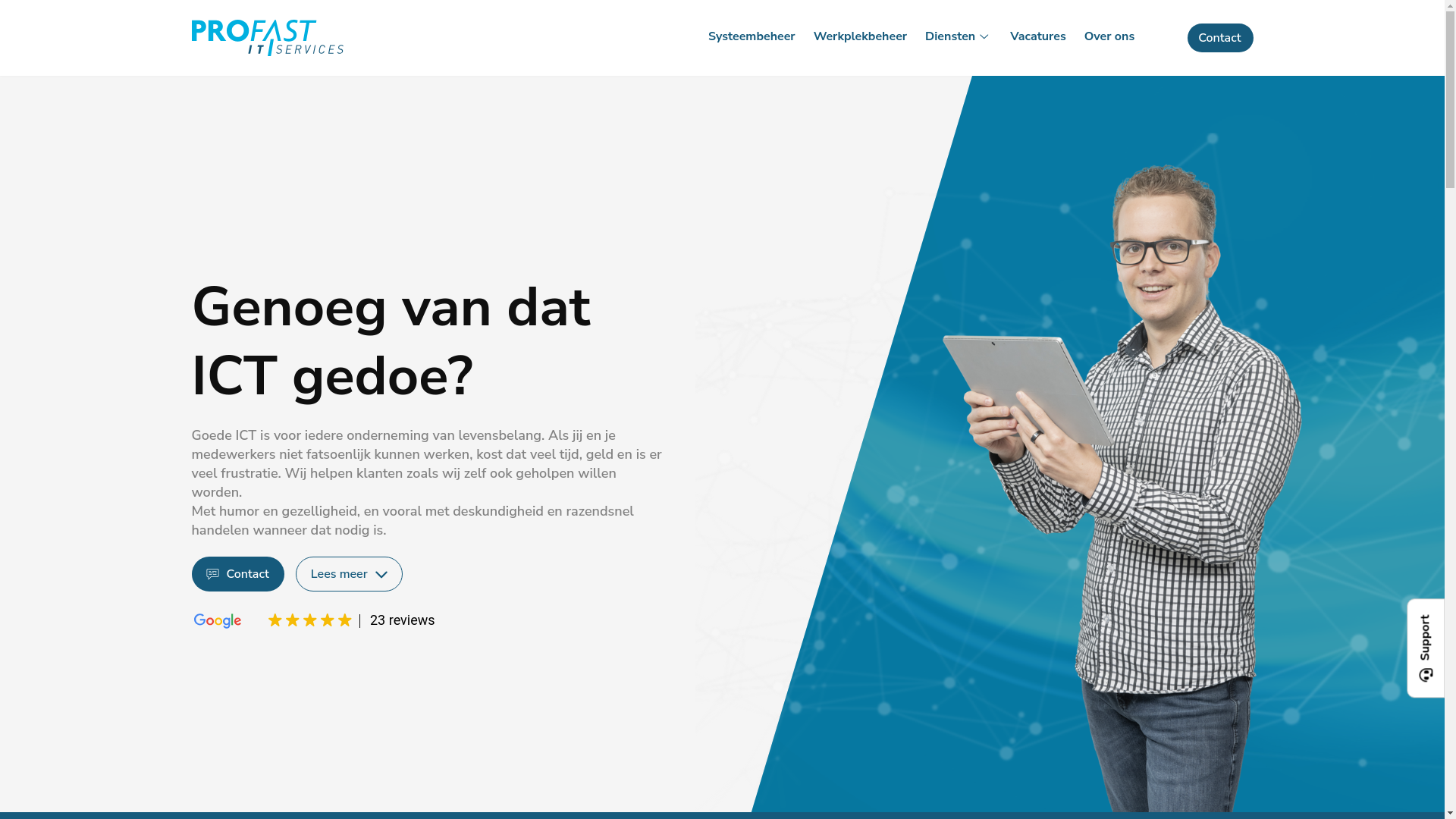 website screenshot of https://profast.nl/
