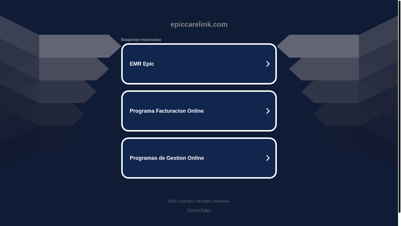 website screenshot of https://epiccarelink.com/