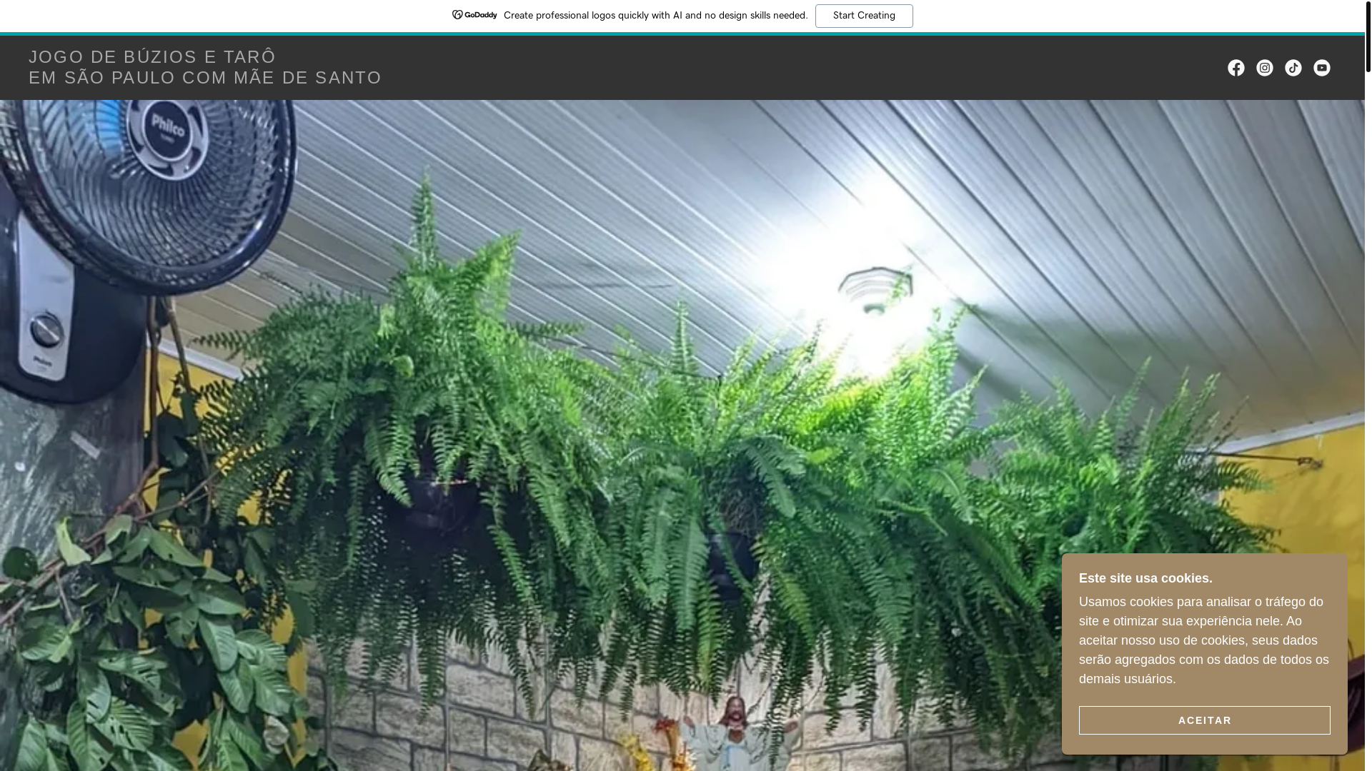 website screenshot of https://casadeaxemoradadosorixas.com.br/
