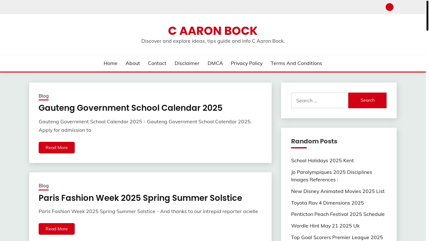website screenshot of https://caaronbock.pages.dev/