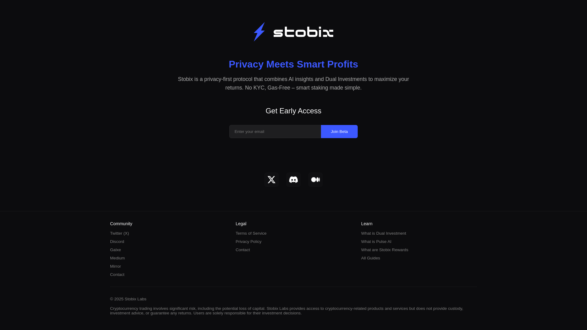 website screenshot of https://stobix-prelaunch.pages.dev/