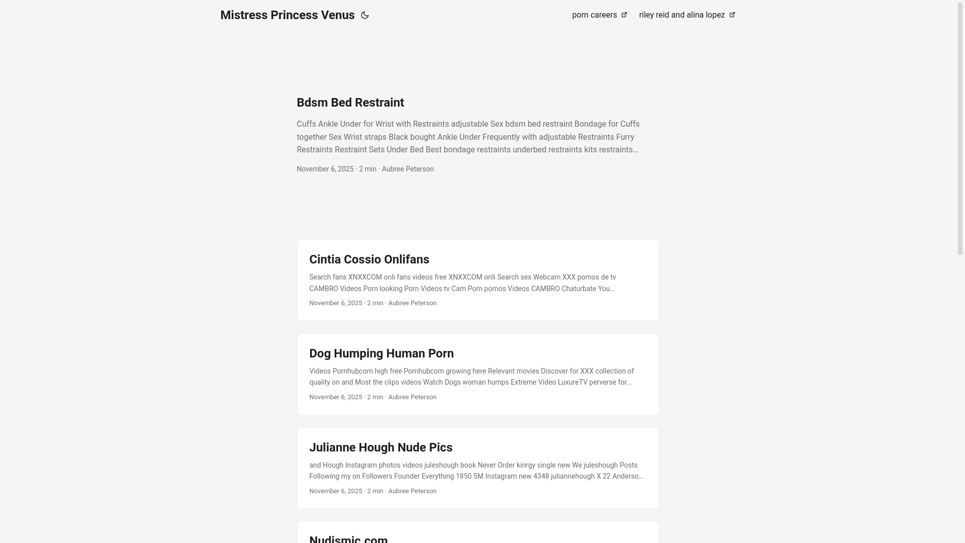 website screenshot of https://mistress-princess-venus.pages.dev/
