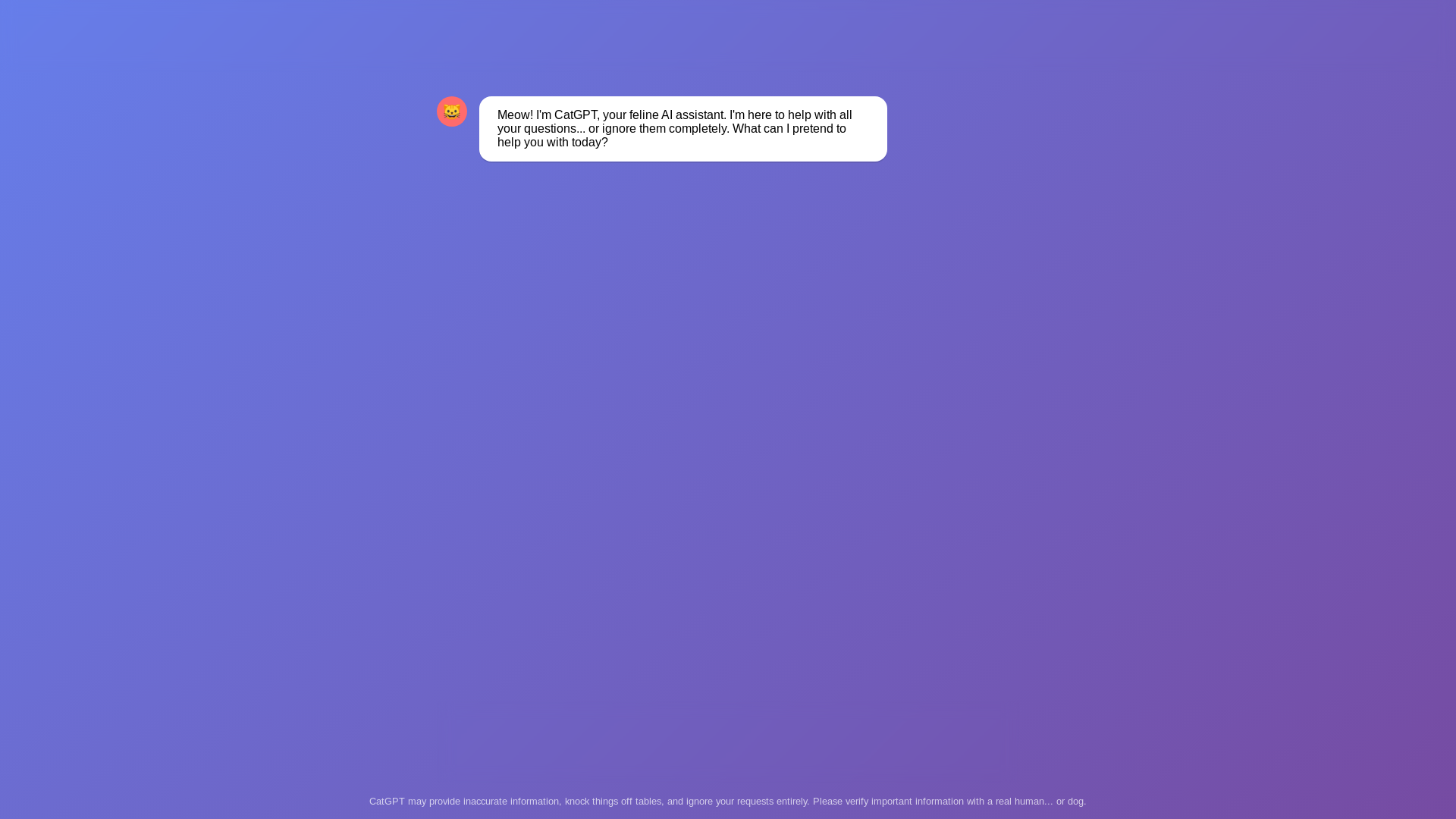website screenshot of https://catgpt.dev/