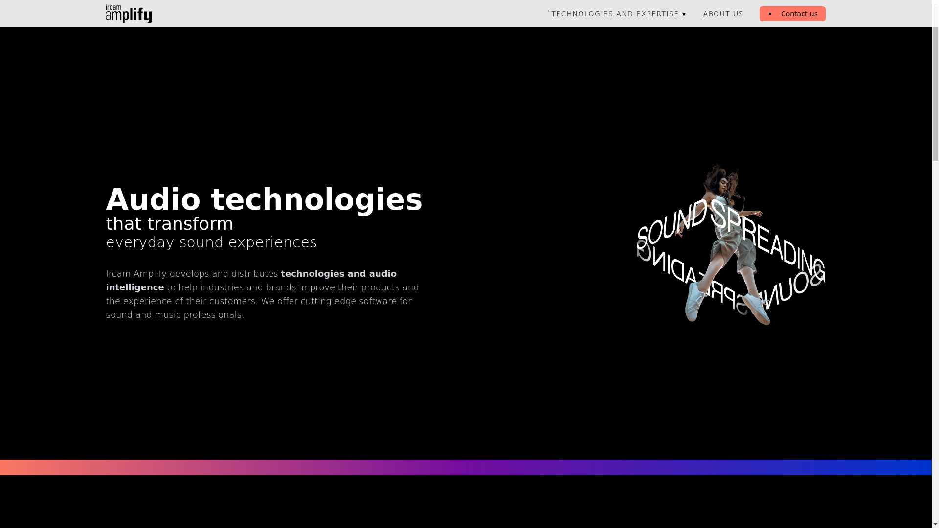website screenshot of https://amplify-ircam.com/
