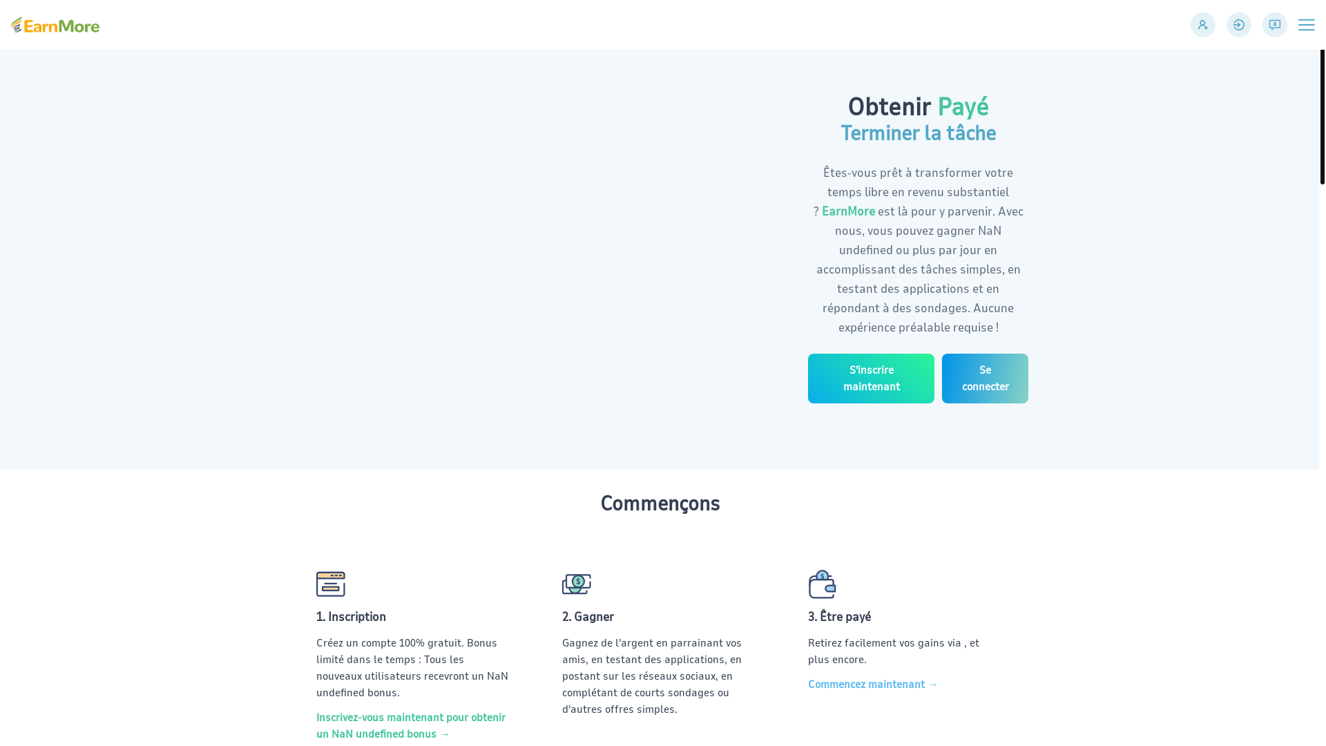 website screenshot of https://earnmore-esr.pages.dev/