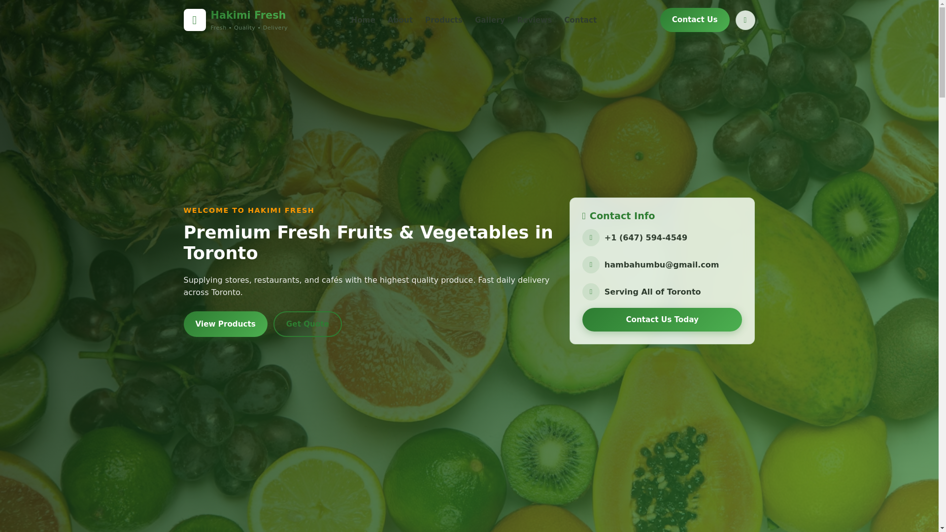 website screenshot of https://hakimiproduce.com/