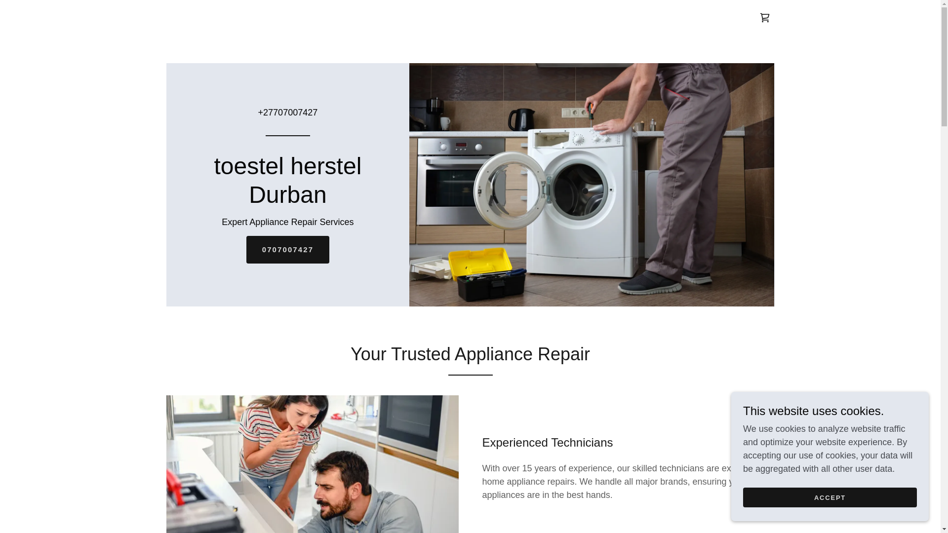 website screenshot of https://toestelhersteldurban.online/