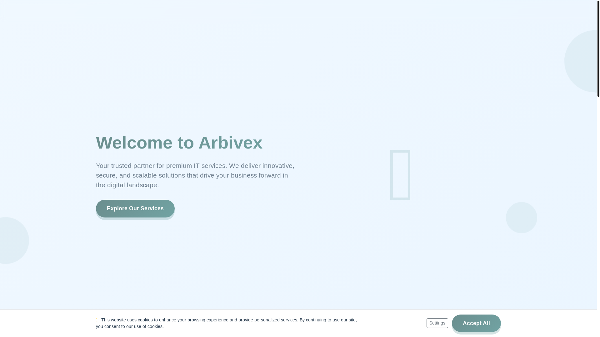 website screenshot of https://arbiveks.com/