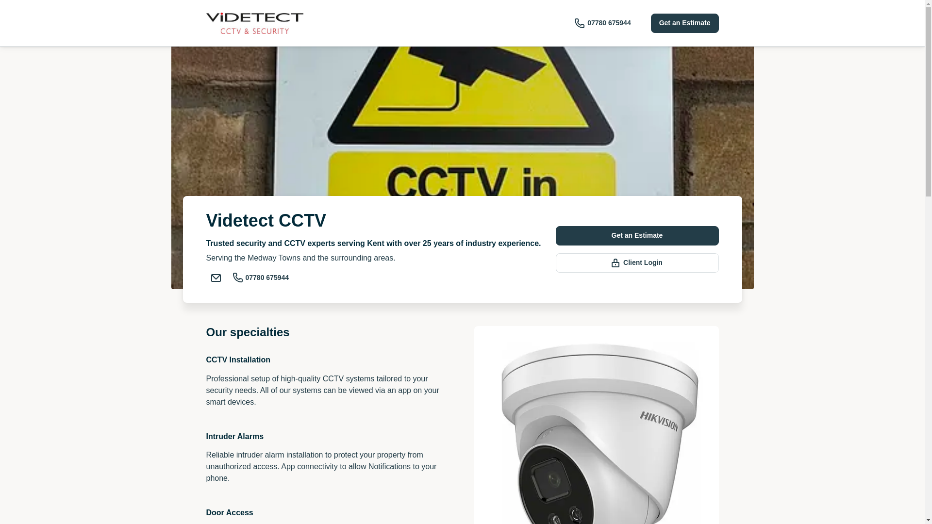website screenshot of https://videtectcctv.com/