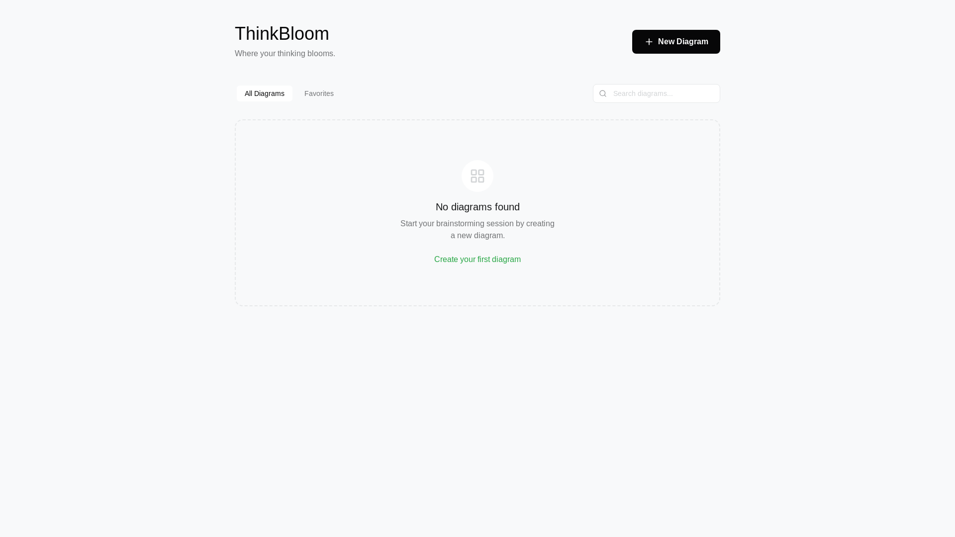 website screenshot of https://thinkbloom.app/