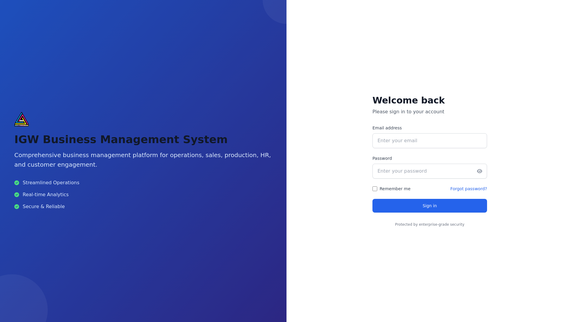 website screenshot of https://igwsystem.com/
