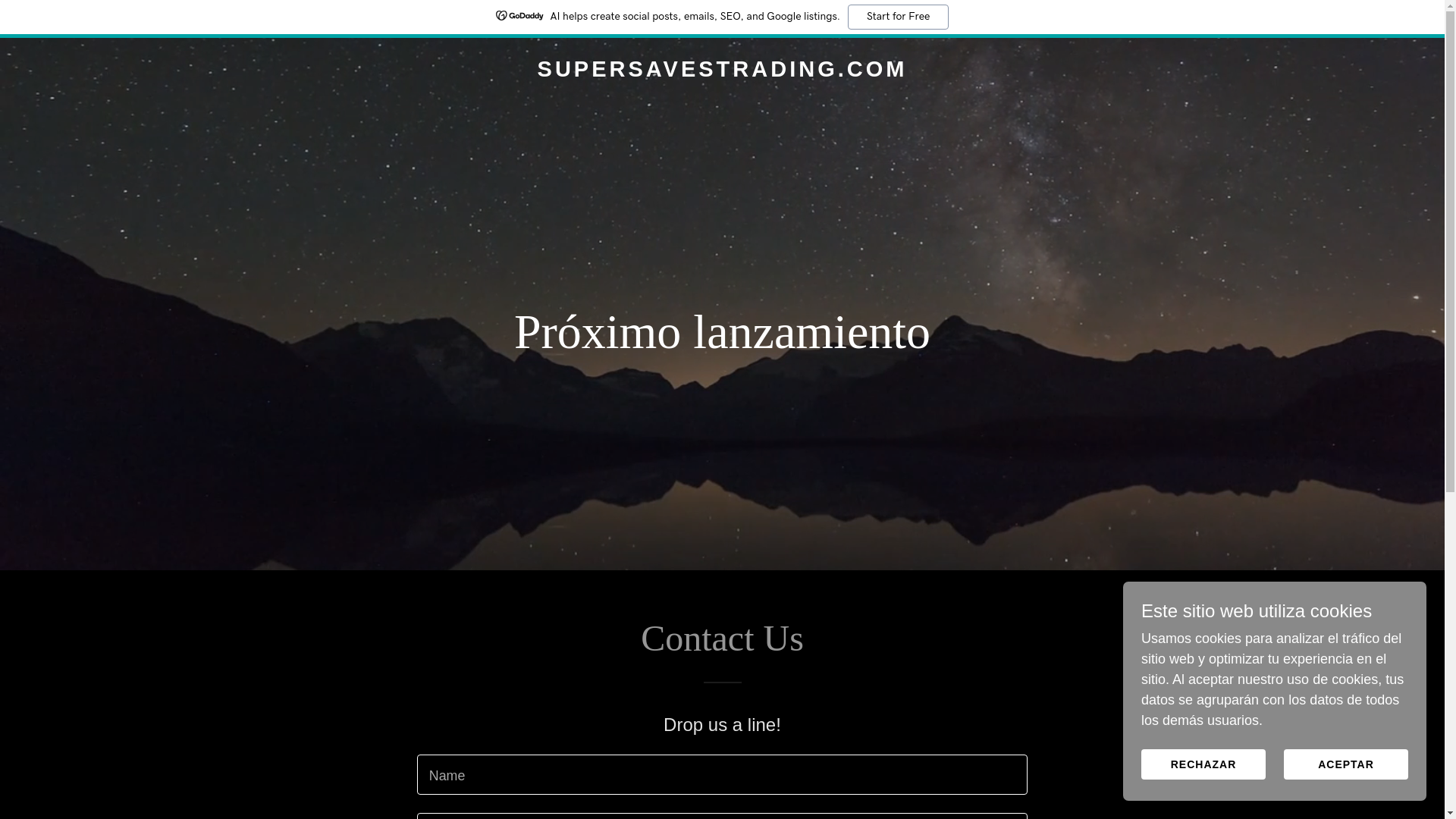 website screenshot of https://supersavestrading.com/