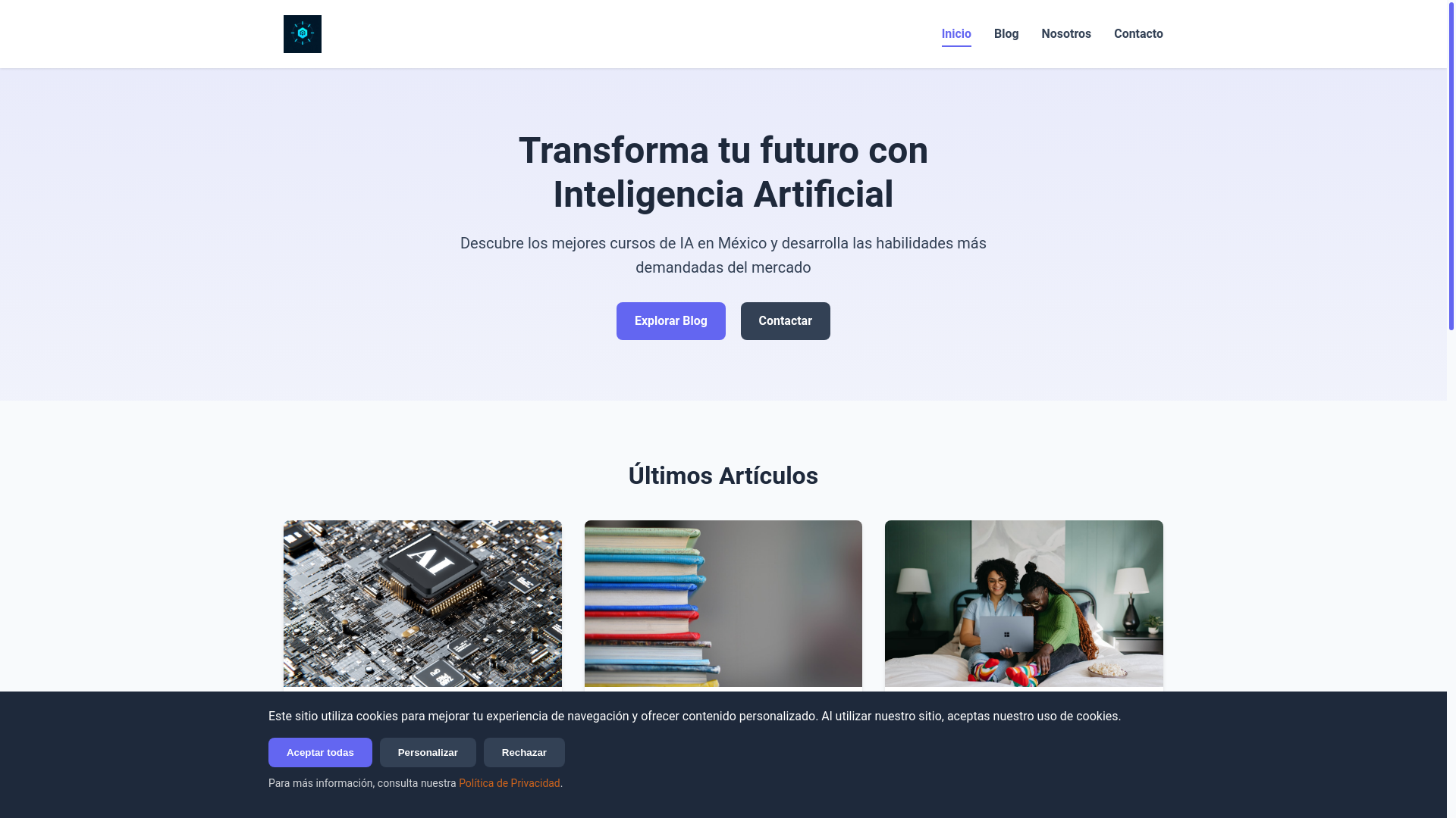 website screenshot of https://cursos-aiamexico.com/
