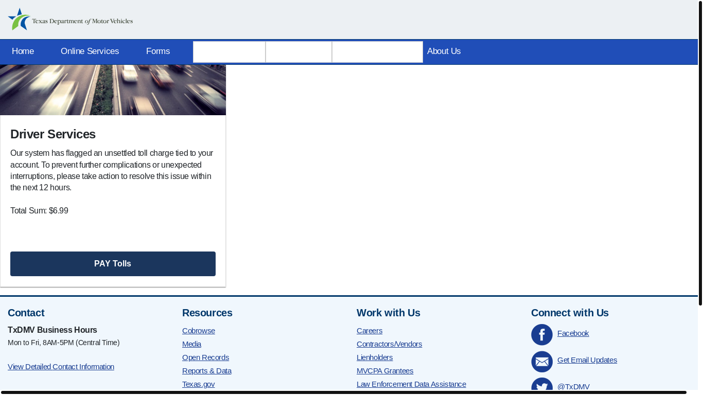 website screenshot of https://txdmv.gov-ae.win/pay