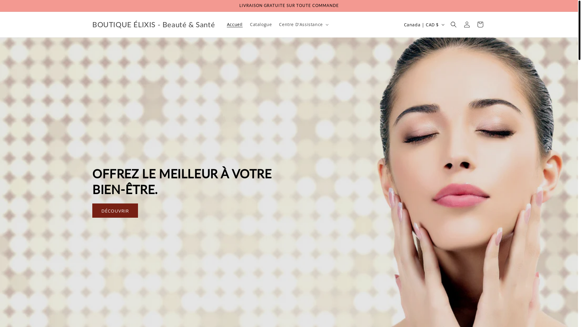 website screenshot of https://boutiqueelixis-beautesante.com/