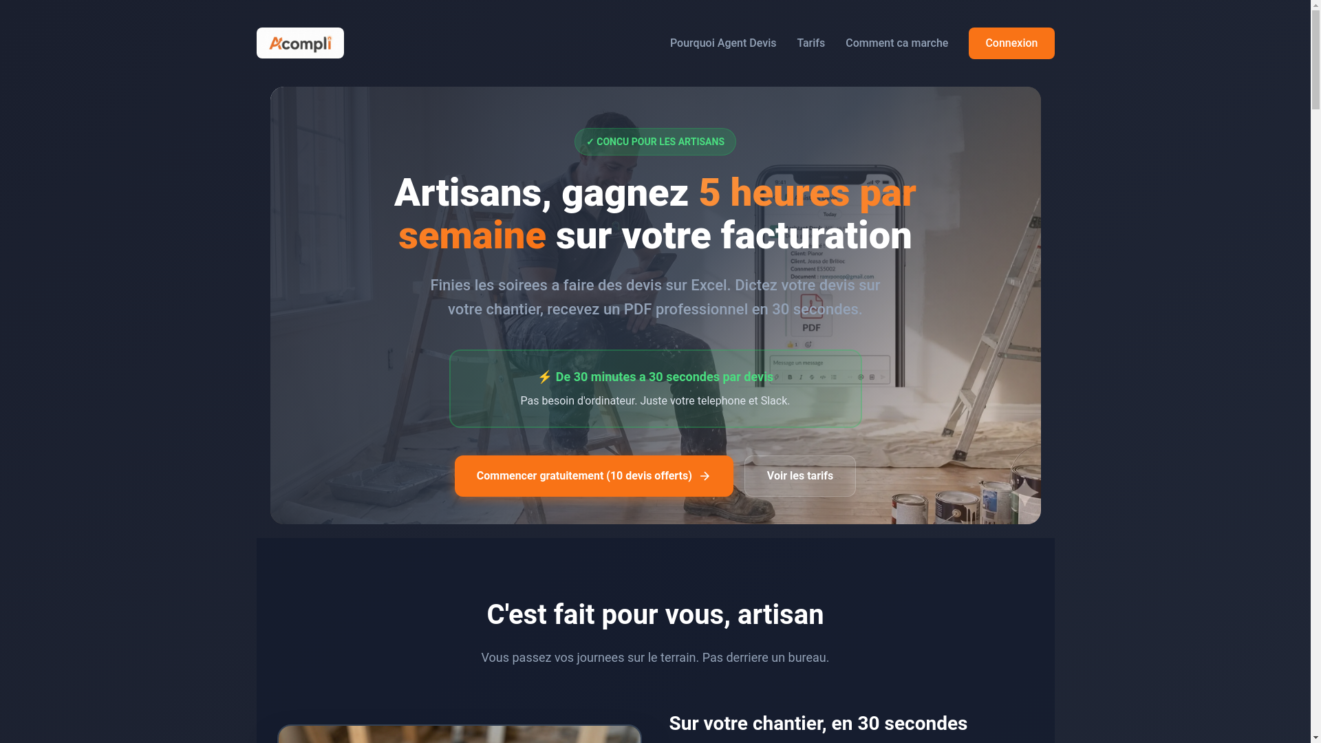 website screenshot of https://acompli.fr/